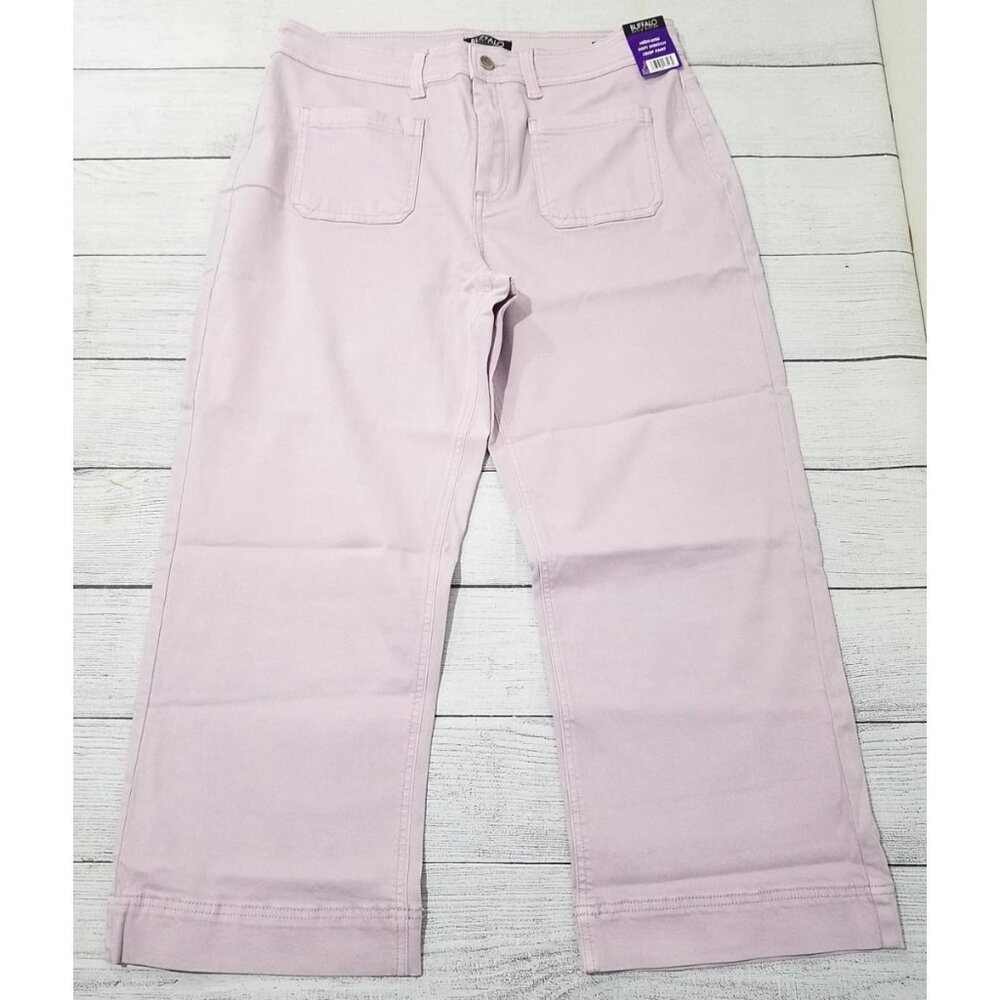 Buffalo David Bitton Hih Rise Soft Stretch Crop Pants Womens Size 14/34 Lilac  W